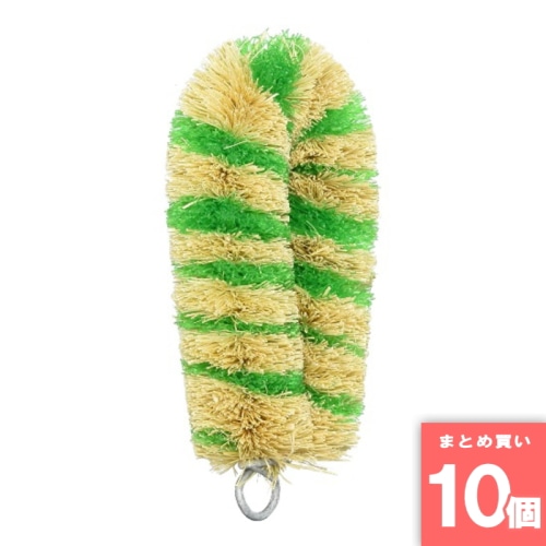[取寄10][まとめ買い]【10個セット】ストライプタワシ ピッコロ抗菌 KV301 グリーン・レッド [4901105143516]
