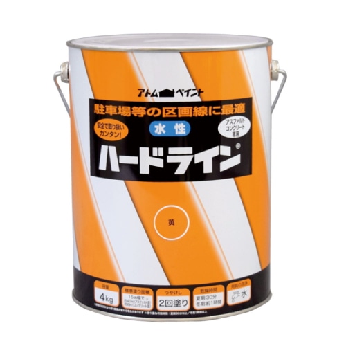 [直送5]00001-12118 水性ハードライン 4kg 黄