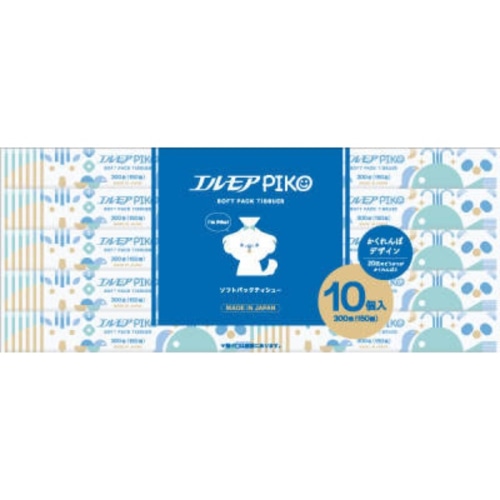 エルモア ピコ ソフトパックティシュー 150W 10個ポリ