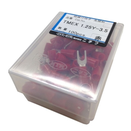 圧着端子絶縁Y型 TMEX1.25Y-3.5-RED 赤