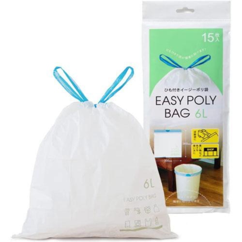 ひも付きイージーポリ袋 6Ｌ用 15枚
