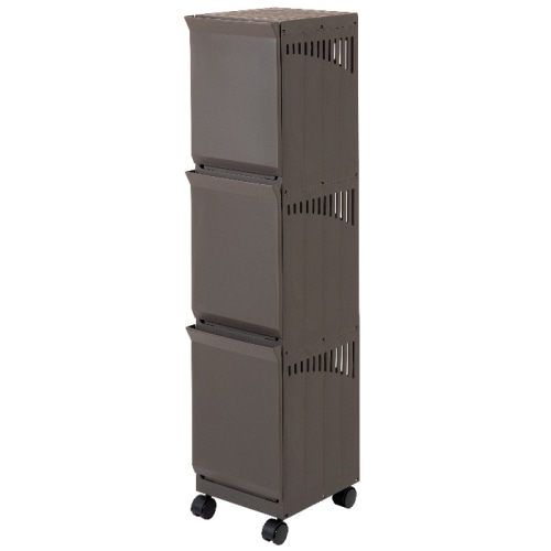 クレバンハーフ3段 ブラウン ランドリーボックス [取寄商品]