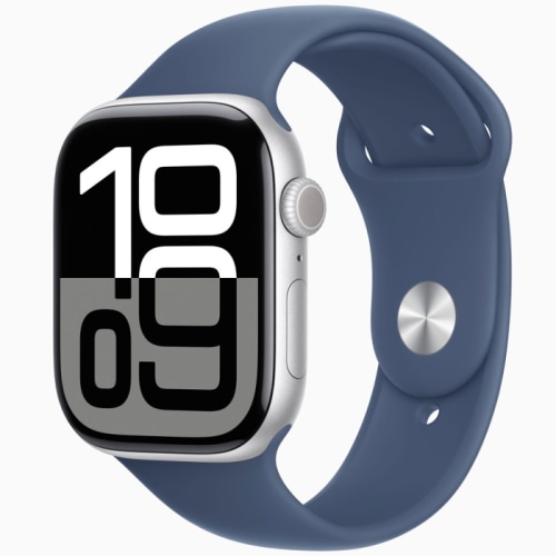 Apple Watch Series 10 GPSモデル 46mm MWWM3J/A シルバー・デニムスポーツバンド M/L