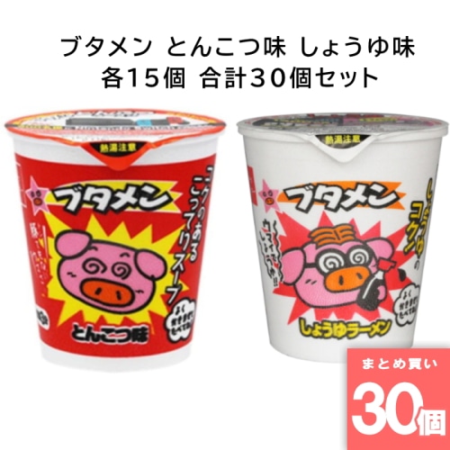[まとめ買い]【各15個/合計30個セット】おやつカンパニー ブタメン とんこつ味 しょうゆ味 【賞味期限切迫品】