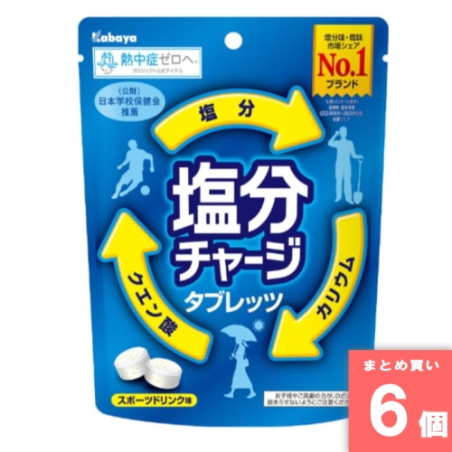[取寄10][まとめ買い]【6個セット】塩分チャージタブレッツ 81g スポーツドリンク味 熱中症 飴 タブレット 熱中症対策 熱中症予防 グッズ 業務用 塩飴 塩分補給 [4901550151944]