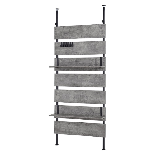 [直送5]突っ張りウォールラック 穴あけなし 簡単取り付け パーテーション 間仕切り 幅80cmタイプ KTR-3148MGY グレー/ブラック