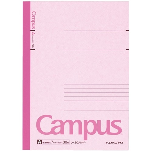 キャンパスノートカラー表紙6号30枚A罫 ノ-3CA-P ピンク