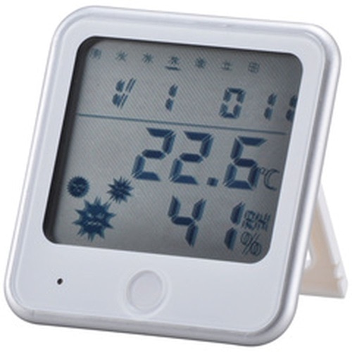 インフルエンザ熱中症注意機能付き 温湿度計 TEM-300-W ホワイト