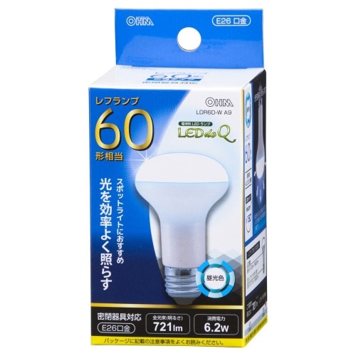 LED電球 レフ E26 6W 昼光色 LDR6D-W A9 ホワイト