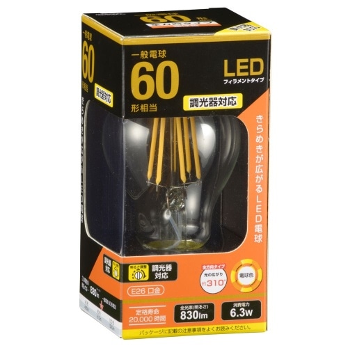 LED電球 A 6W 調光 LDA6L/D C6 クリア
