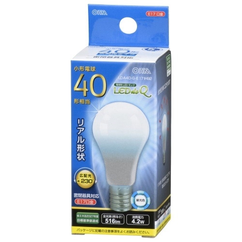 LED電球小形E17 40形相当昼光色 LDA4D-G-E17 IH92 ホワイト