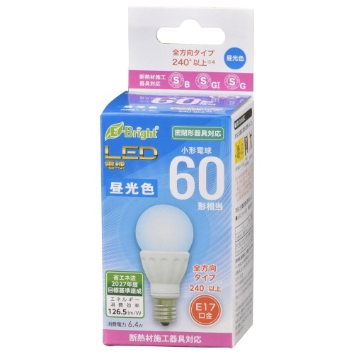 LED電球 PS E17 6W 昼光色 LDA6D-G-E17 IS22 ホワイト