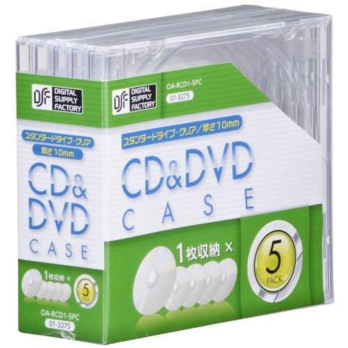 [取寄10]CD＆DVDケース10MM 5Pクリア OA-RCD1-5PC クリア [5枚入り][4971275132757]