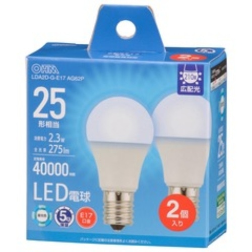 [取寄10]LED電球小形E17 LDA2D－G－E17 AG62P [1個][4971275655386]