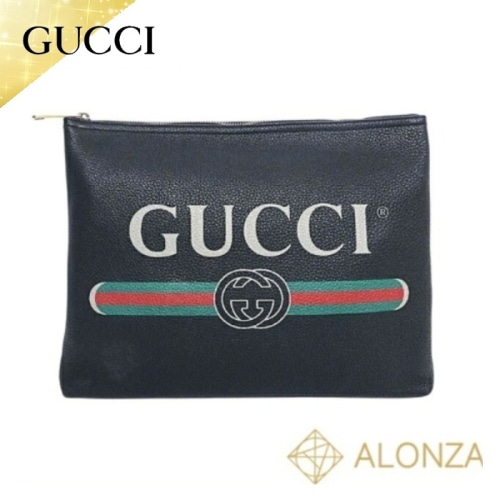 Gucci(グッチ) レザークラッチバッグ ポートフォリオ ブラック 500981