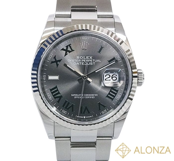 【Sランク】ROLEX(ロレックス) デイトジャスト36 126234 スレートローマ オイスターブレス メンズ腕時計