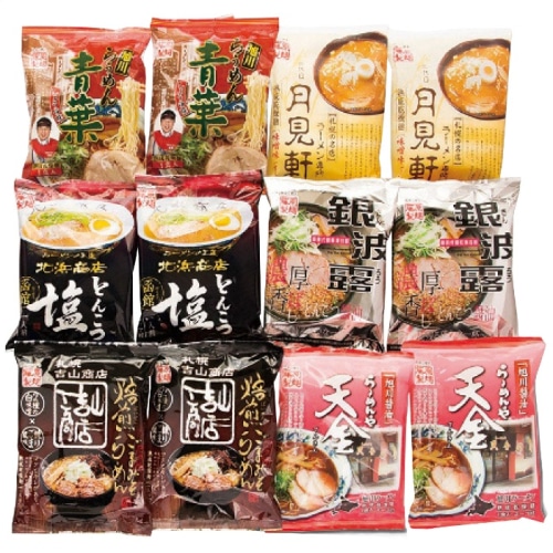 [直送商品]北海道繁盛店対決ラーメン12食 HTR-30 (9674-018)