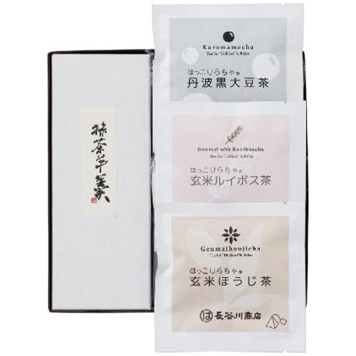 [直送商品]菓心谷常 絹ごし羊羹(抹茶)1本・お茶3種セット (1280-021)