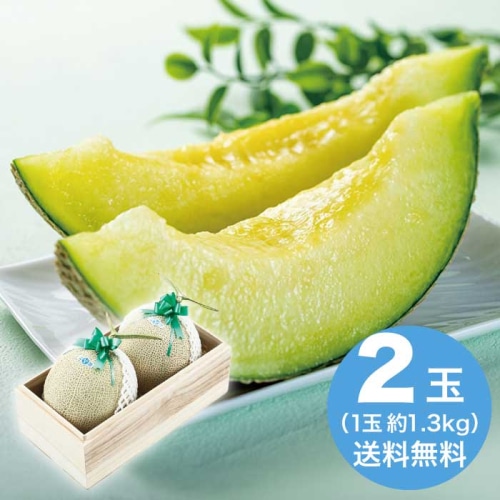 [直送10]お中元  静岡県産 マスクメロン2玉 木箱入 【7月上旬以降順次発送】【配送指定日不可】 (1626-025)