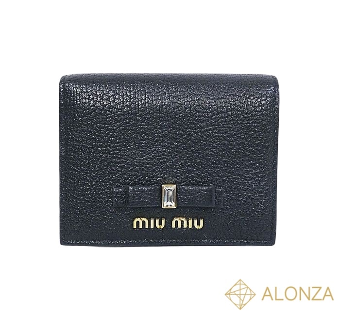 【ABランク】MIU MIU(ミュウミュウ) ミュウミュウ 2つ折財布 マドラスフィオッコ 5MV204 2D7A