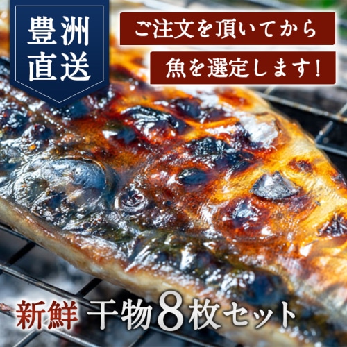 [冷凍][直送5]木島平産お米2kgが当たる！ 豊洲直送 干物 おまかせ 8枚セット 【配送指定日不可】