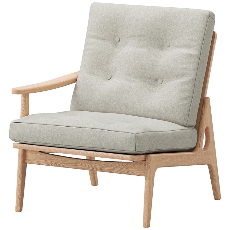 マルニ60プラス ワイドハイバック 1シーター片肘(オーク)