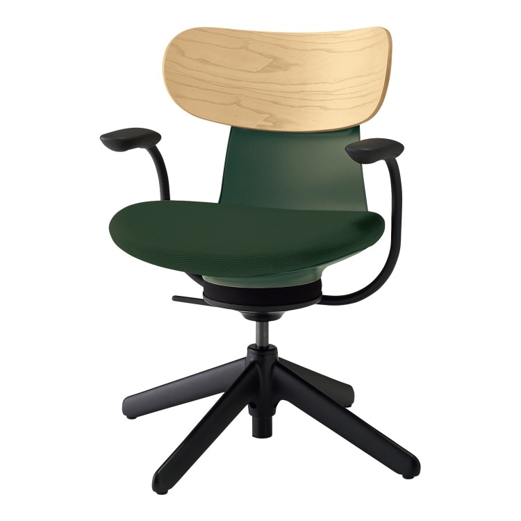 ingLIFE チェア(背合板ホワイトアッシュ 肘あり)