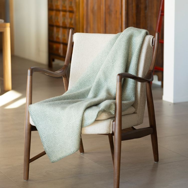 KLIPPAN/クリッパン　リサイクルウール　ハーフスロー　グースアイ MIDI(グリーン)