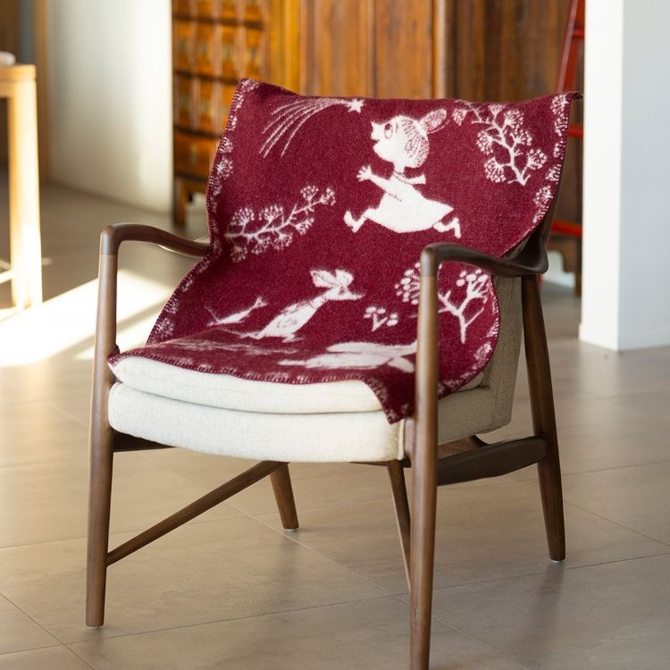 KLIPPAN/クリッパン　ウール　ミニブランケット(ムーミン  ウィンターランド　ディープレッド)