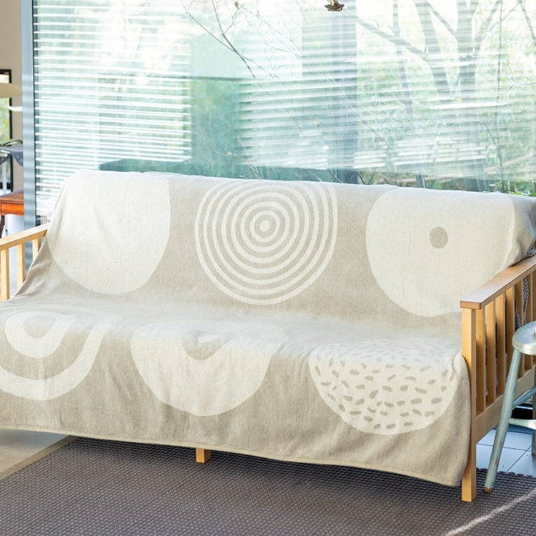 クリッパン ライトシュニールコットン シングルブランケット キャンディ　(ライトトープ)